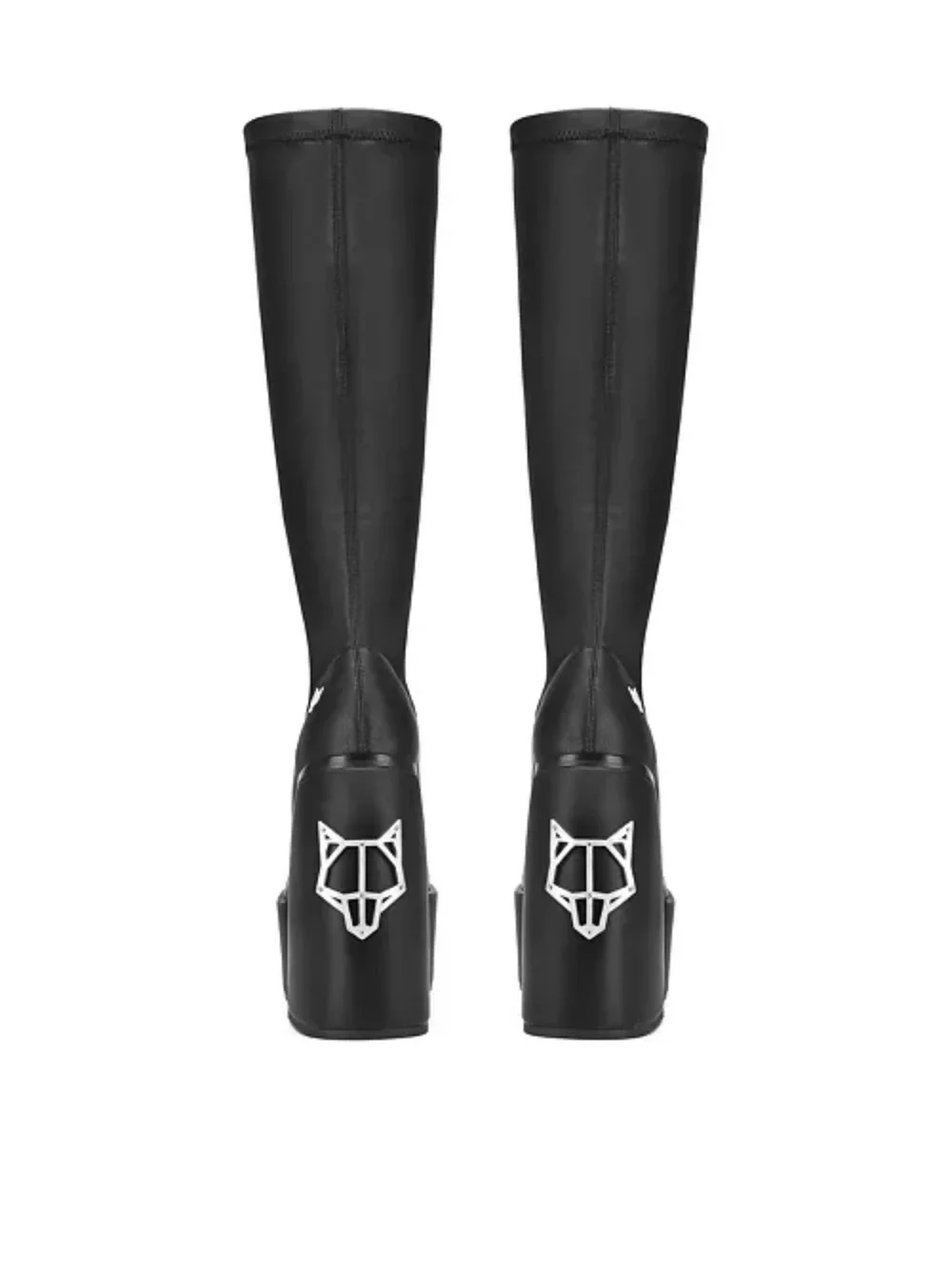 Naked Wolfe Black Knee-High Platform Block Heel Boots